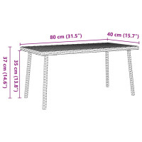 Produktbild för Soffbord för trädgården rektangulärt brunt 80x40x37 cm