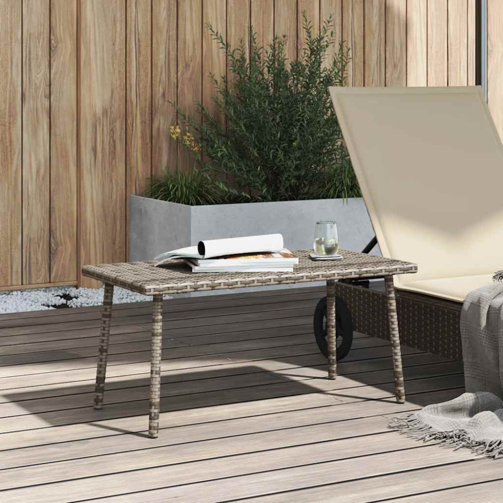 Produktbild för Soffbord för trädgården rektangulärt grått 80x40x37 cm