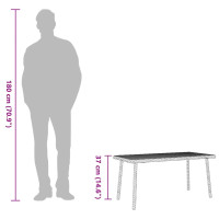 Produktbild för Soffbord för trädgården rektangulärt grått 80x40x37 cm