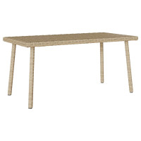 Produktbild för Soffbord för trädgården rektangulärt beige 80x40x37 cm