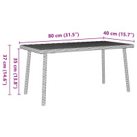 Produktbild för Soffbord för trädgården rektangulärt ljusgrå 80x40x37 cm