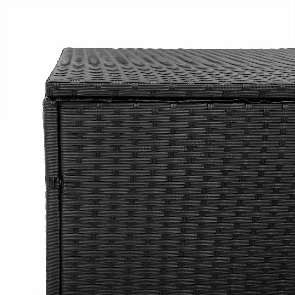 Produktbild för Förvaringslåda för trädgården svart 110x50x58 cm konstrotting