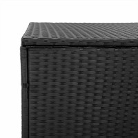 Produktbild för Förvaringslåda för trädgården svart 110x50x58 cm konstrotting