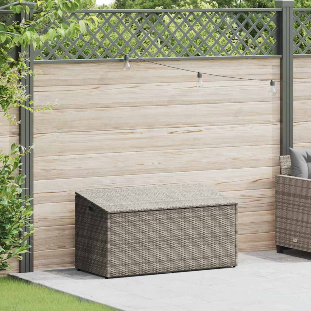 Produktbild för Förvaringslåda för trädgården grå 110x50x58 cm konstrotting