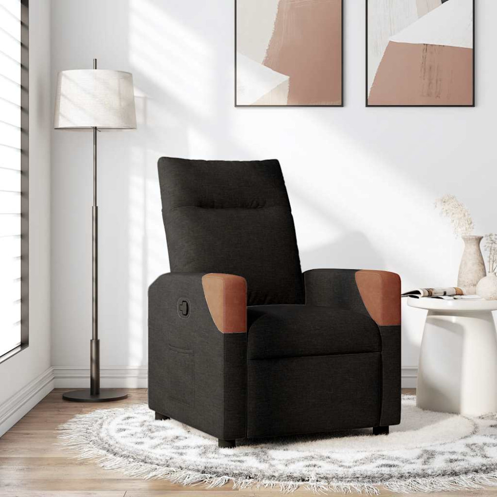 Produktbild för Reclinerfåtölj svart tyg