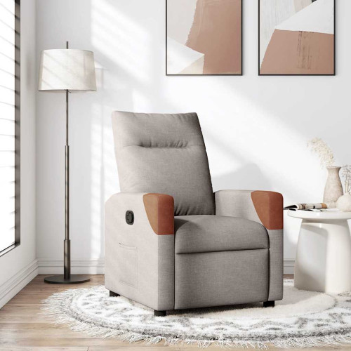 vidaXL Reclinerfåtölj taupe tyg