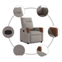 Produktbild för Reclinerfåtölj taupe tyg