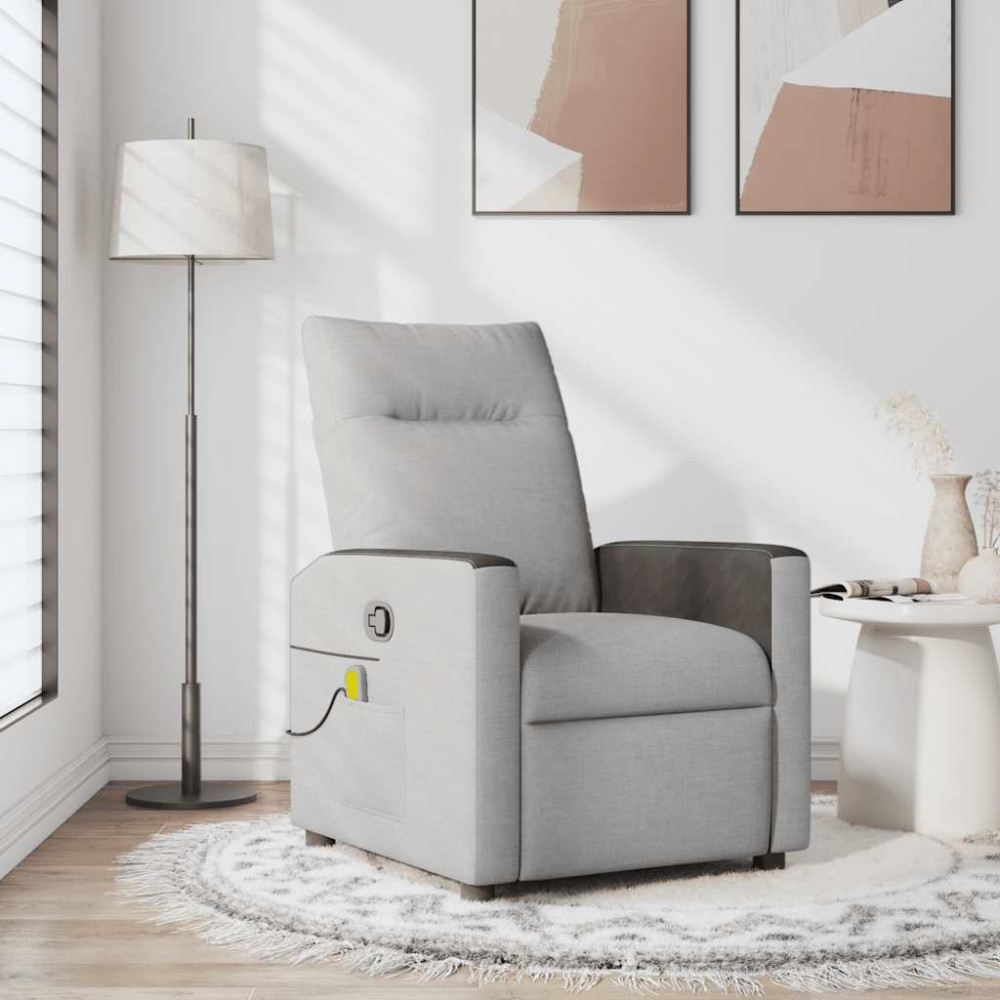 Produktbild för Massagefåtölj molngrå tyg