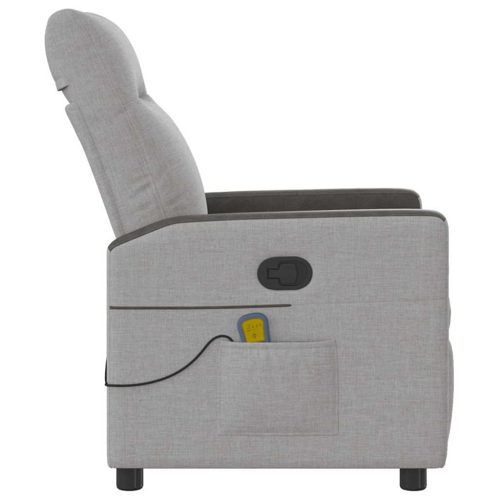 Produktbild för Massagefåtölj molngrå tyg