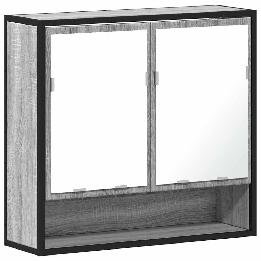 Produktbild för Spegelskåp för badrum Grå Sonoma 65x20x60 cm konstruerat trä