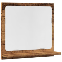 Produktbild för Spegelskåp för badrum åldrat trä 40x11x37 cm konstruerat trä