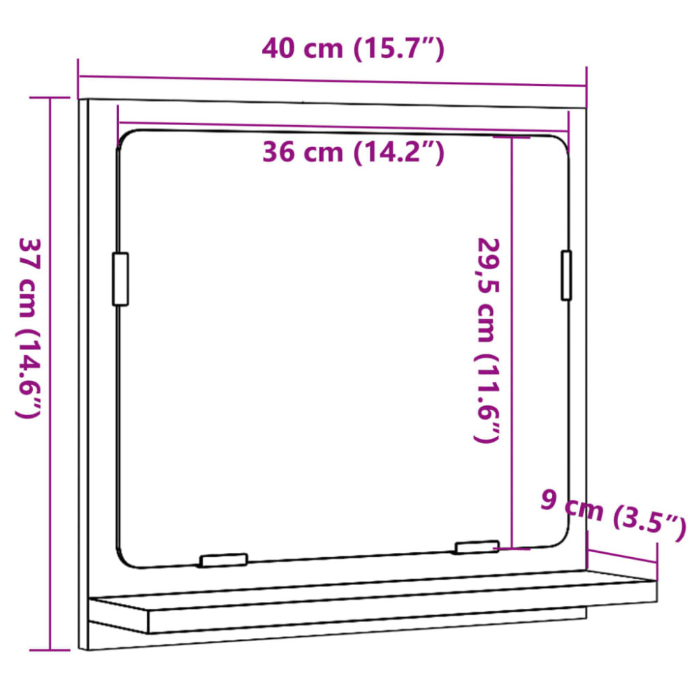 Produktbild för Spegelskåp för badrum artisan ek 40x11x37 cm konstruerat trä