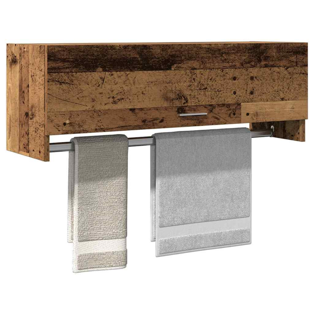Produktbild för Klädhängare åldrat trä 100x32,5x35 cm konstruerat trä