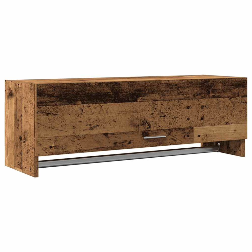 Produktbild för Klädhängare åldrat trä 100x32,5x35 cm konstruerat trä