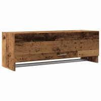 Produktbild för Klädhängare åldrat trä 100x32,5x35 cm konstruerat trä