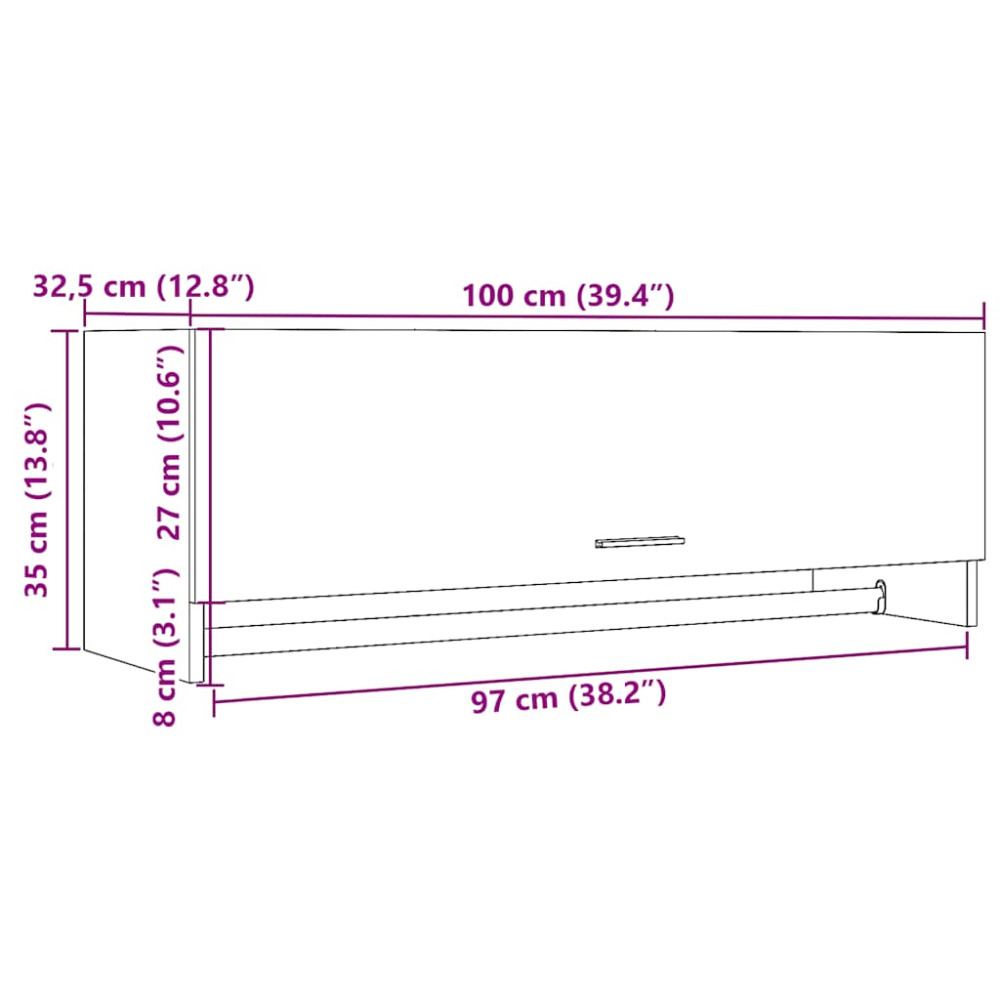 Produktbild för Klädhängare åldrat trä 100x32,5x35 cm konstruerat trä