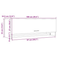 Produktbild för Klädhängare åldrat trä 100x32,5x35 cm konstruerat trä