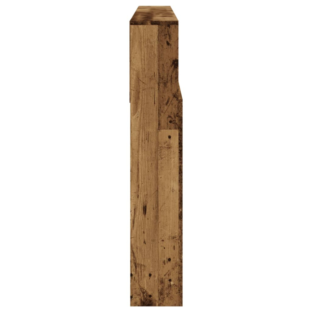 Produktbild för Sänggavel m förvaring åldrat trä 180x19x103,5cm konstruerat trä