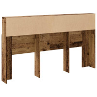Produktbild för Sänggavel m förvaring åldrat trä 180x19x103,5cm konstruerat trä
