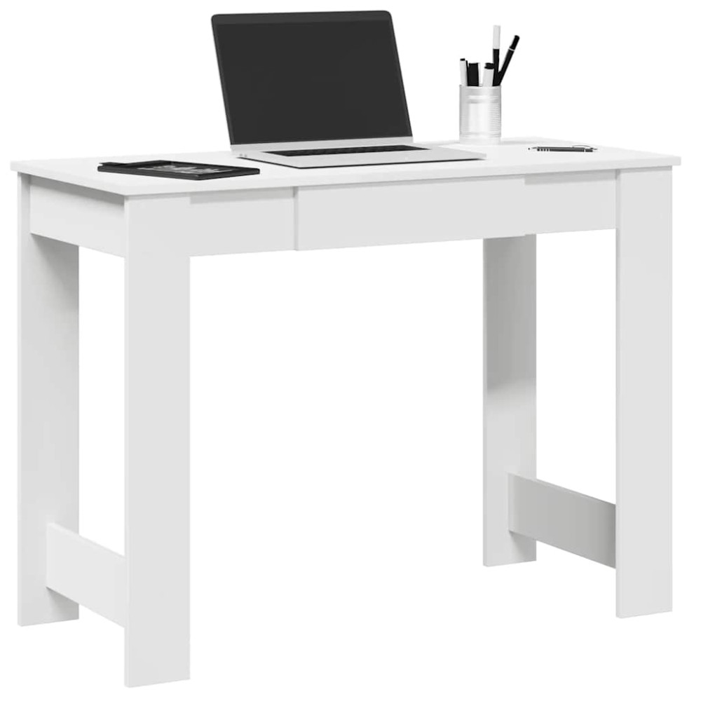 Produktbild för Skrivbord vit 100x45x75 cm konstruerat trä