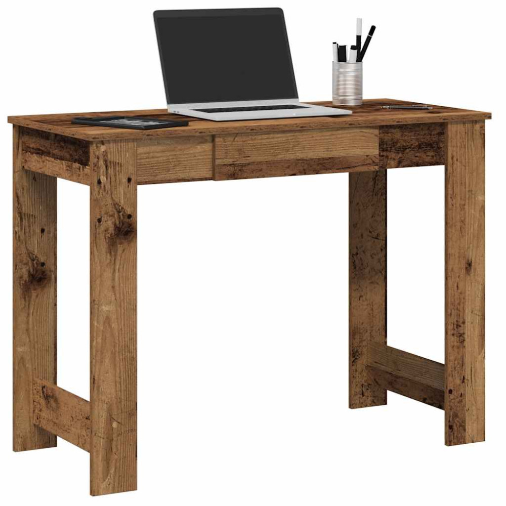 Produktbild för Skrivbord åldrat trä 100x45x75 cm konstruerat trä