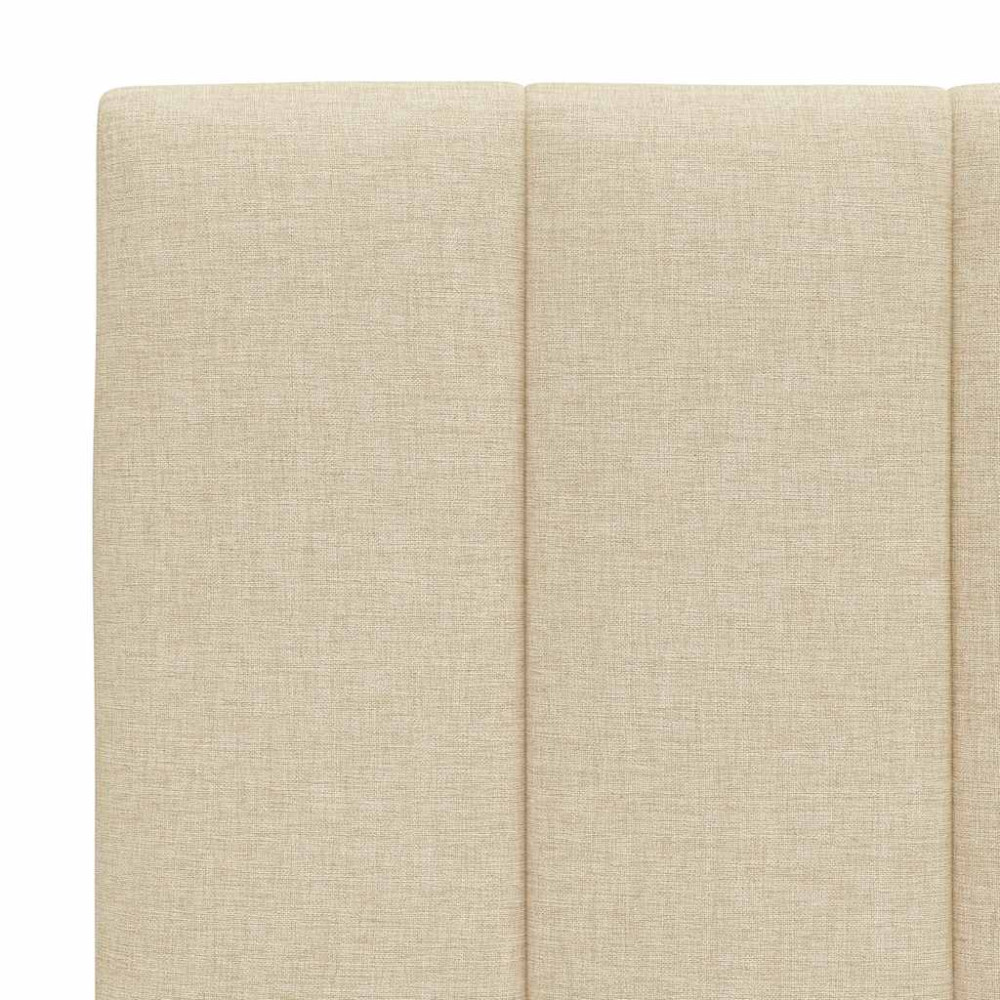 Produktbild för Bed with Mattress "Hanko" Cream 100x200 cm Fabric