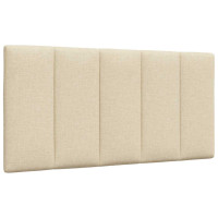 Produktbild för Bed with Mattress "Hanko" Cream 100x200 cm Fabric