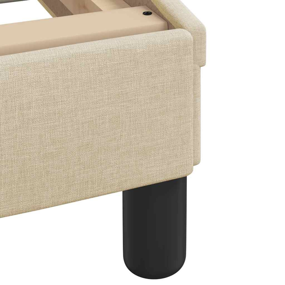 Produktbild för Bed with Mattress "Hanko" Cream 100x200 cm Fabric