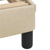 Produktbild för Bed with Mattress "Hanko" Cream 100x200 cm Fabric