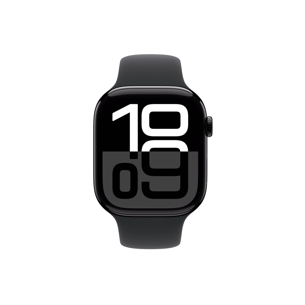 Produktbild för Apple Watch Series 10 (GPS + Cellular) - jet black aluminium - smart klocka med sportband - svart - 64 GB