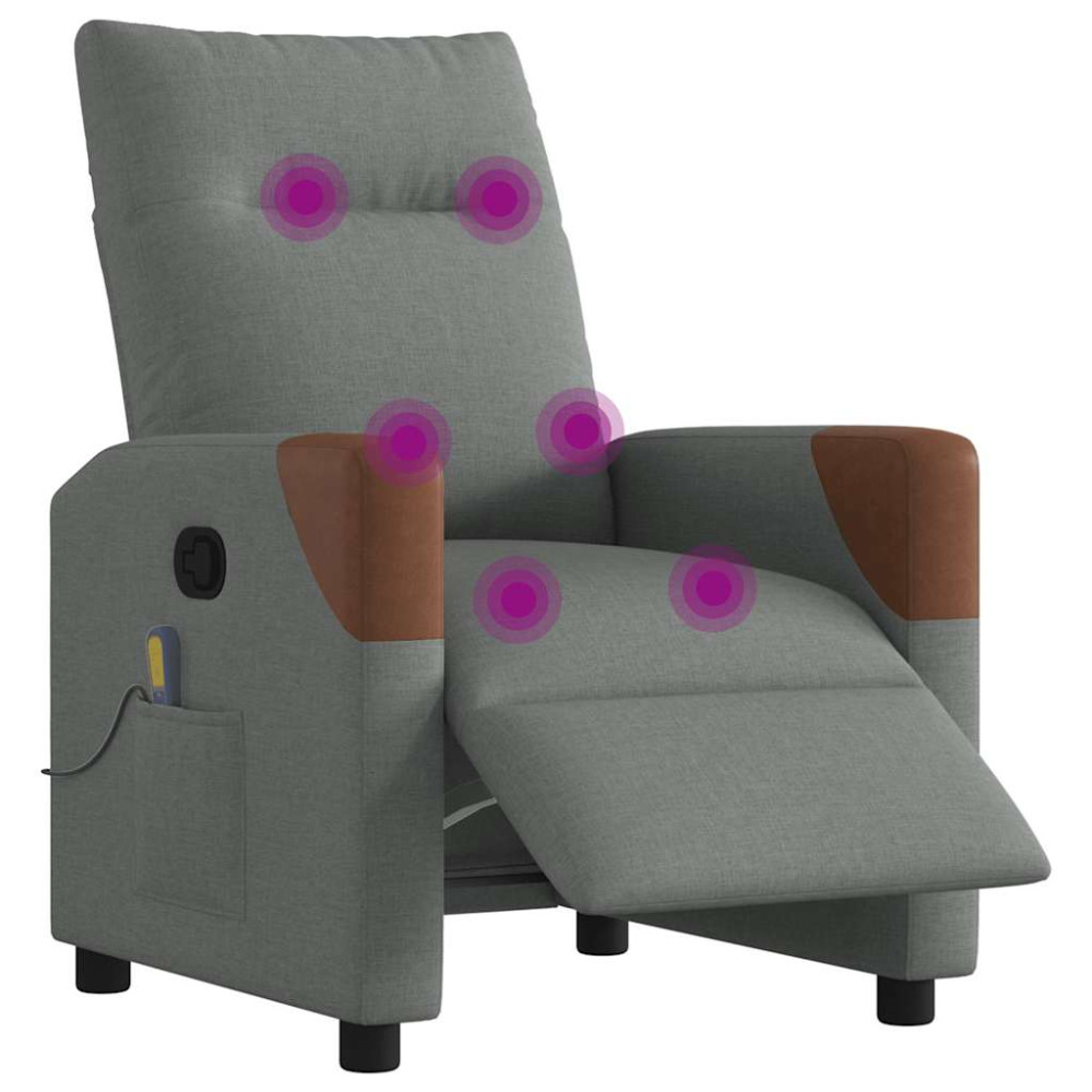 Produktbild för Elektrisk massagefåtölj mörkgrå tyg