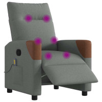 Produktbild för Elektrisk massagefåtölj mörkgrå tyg