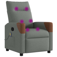 Produktbild för Massagefåtölj mörkgrå tyg