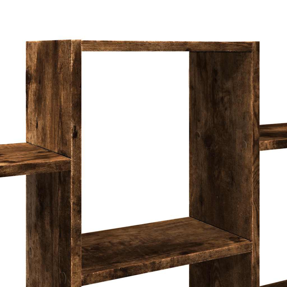 Produktbild för Vägghylla rökfärgad ek 159x18x66 cm konstruerat trä
