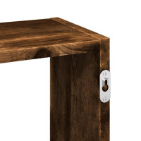 Produktbild för Vägghylla rökfärgad ek 159x18x66 cm konstruerat trä