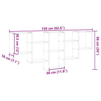 Produktbild för Vägghylla rökfärgad ek 159x18x66 cm konstruerat trä