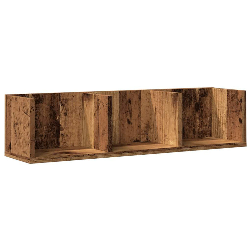 Produktbild för CD-hylla åldrat trä 75x18x18 cm konstruerat trä