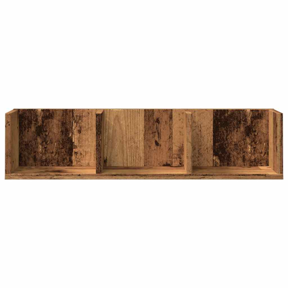 Produktbild för CD-hylla åldrat trä 75x18x18 cm konstruerat trä