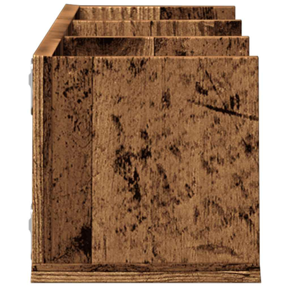 Produktbild för CD-hylla åldrat trä 75x18x18 cm konstruerat trä