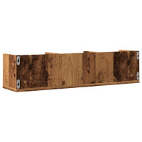Produktbild för CD-hylla åldrat trä 75x18x18 cm konstruerat trä
