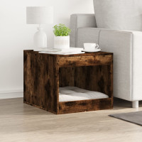 Produktbild för Skåp för kattlåda rökfärgad ek 47x59x42 cm konstruerat trä
