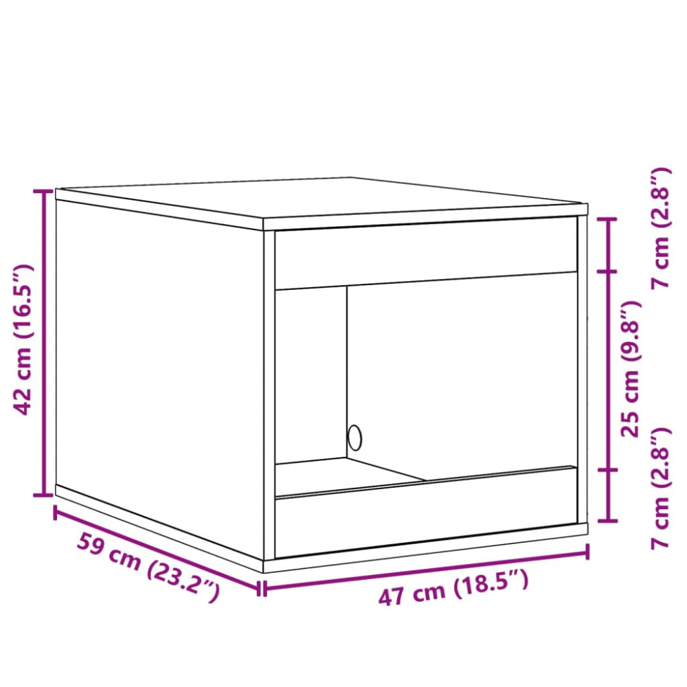 Produktbild för Skåp för kattlåda rökfärgad ek 47x59x42 cm konstruerat trä