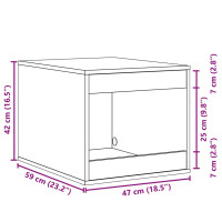 Produktbild för Skåp för kattlåda rökfärgad ek 47x59x42 cm konstruerat trä