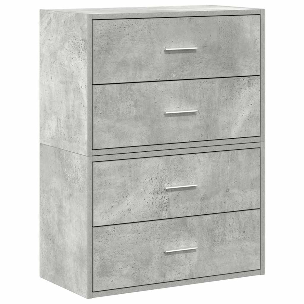 Produktbild för Skåp med 2 lådor 2 st betonggrå 60x31x40 cm konstruerat trä