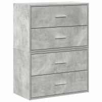 Produktbild för Skåp med 2 lådor 2 st betonggrå 60x31x40 cm konstruerat trä