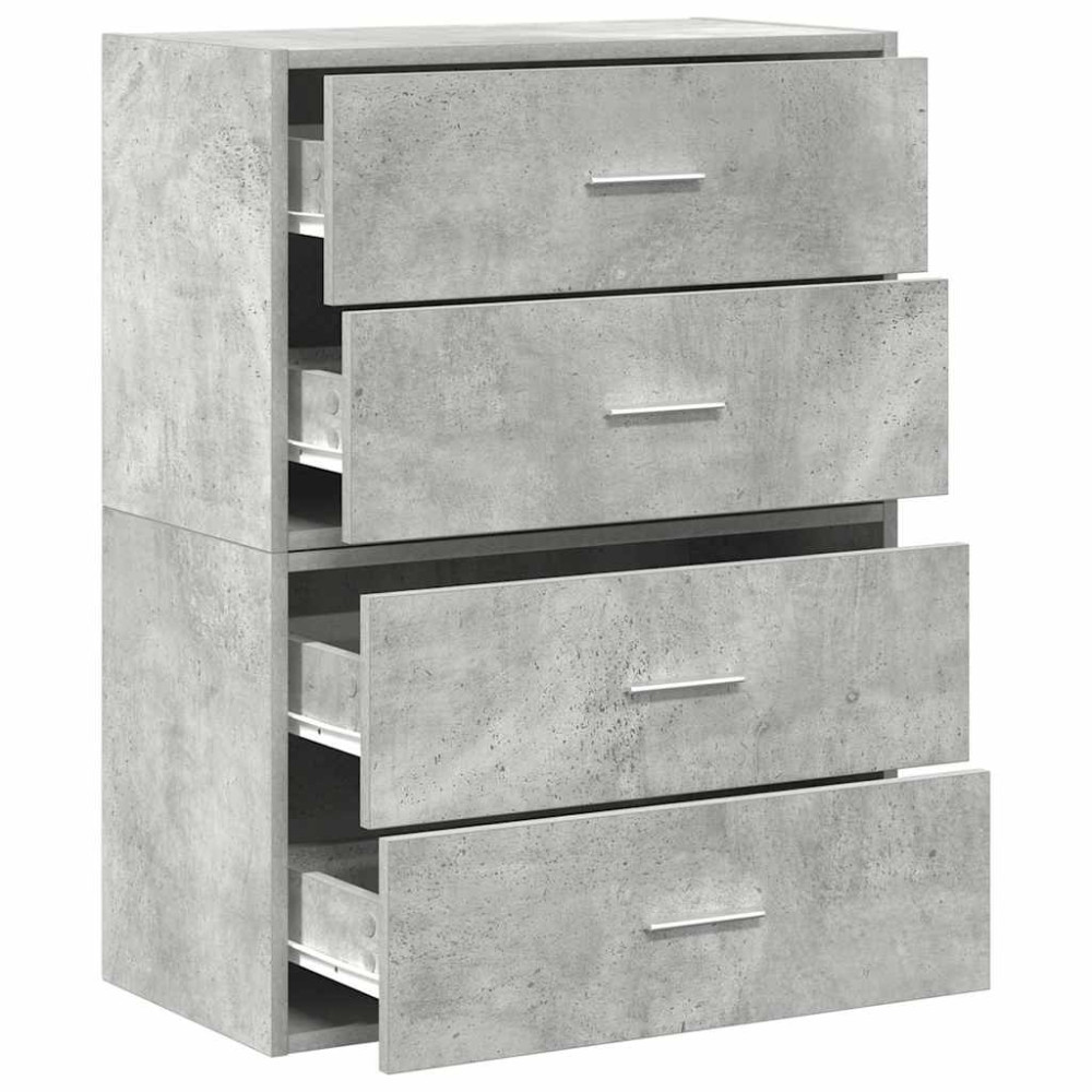Produktbild för Skåp med 2 lådor 2 st betonggrå 60x31x40 cm konstruerat trä