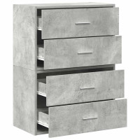 Produktbild för Skåp med 2 lådor 2 st betonggrå 60x31x40 cm konstruerat trä