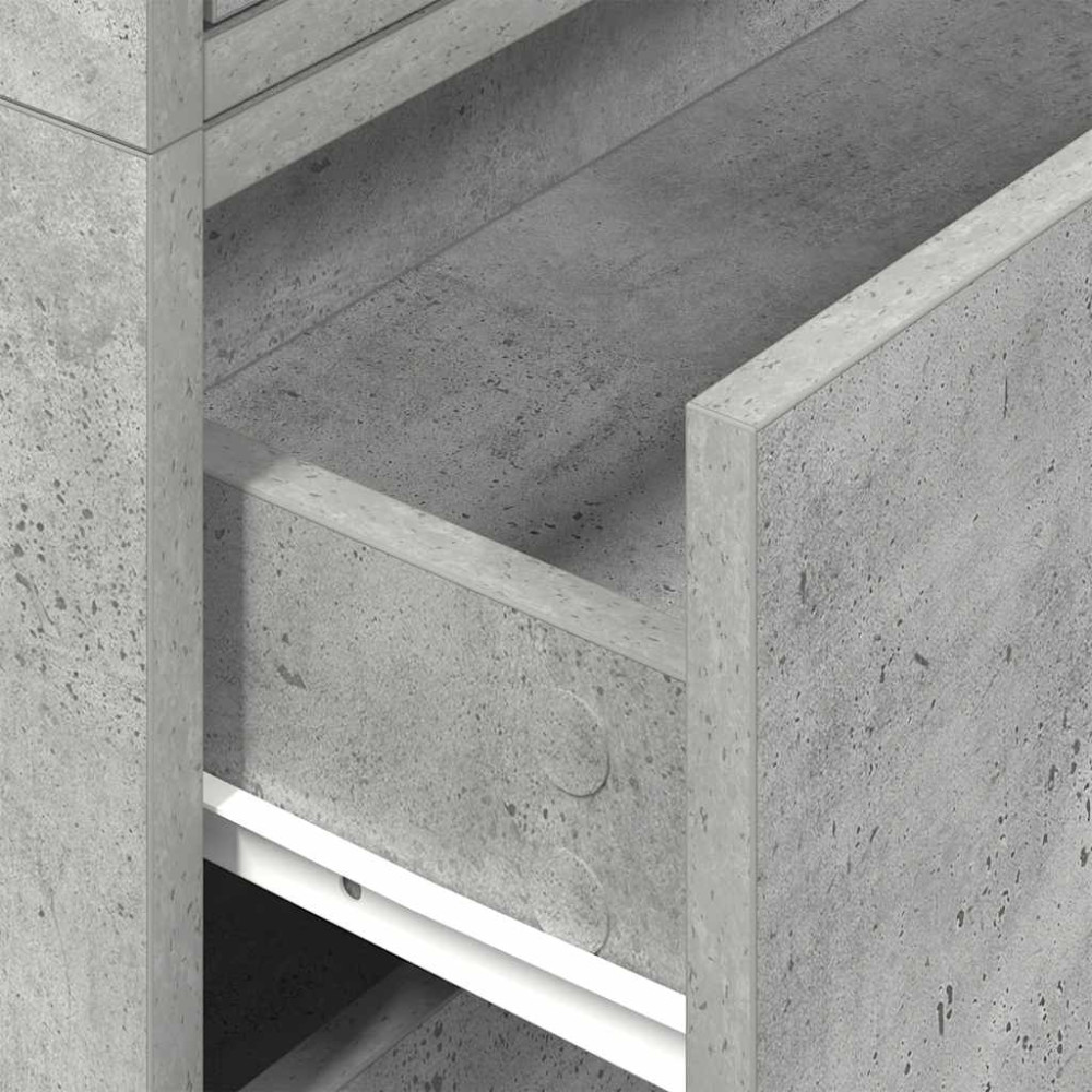 Produktbild för Skåp med 2 lådor 2 st betonggrå 60x31x40 cm konstruerat trä