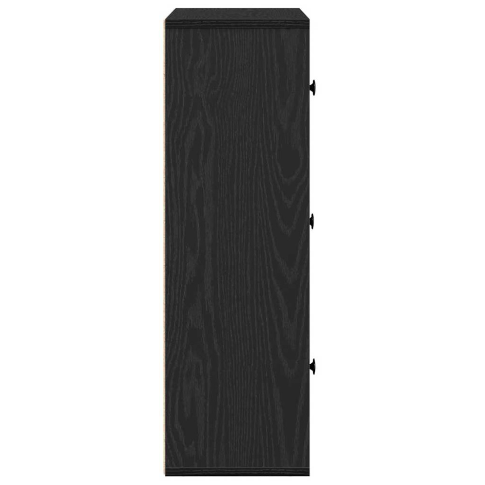 Produktbild för Bokhylla svart ek 60x24x76,5 cm konstruerat trä
