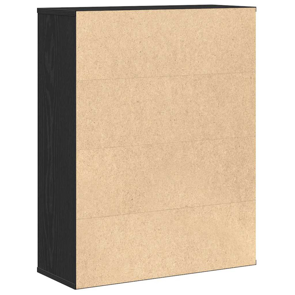Produktbild för Bokhylla svart ek 60x24x76,5 cm konstruerat trä